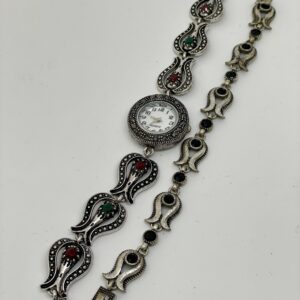 Lale taşlı vintage saat