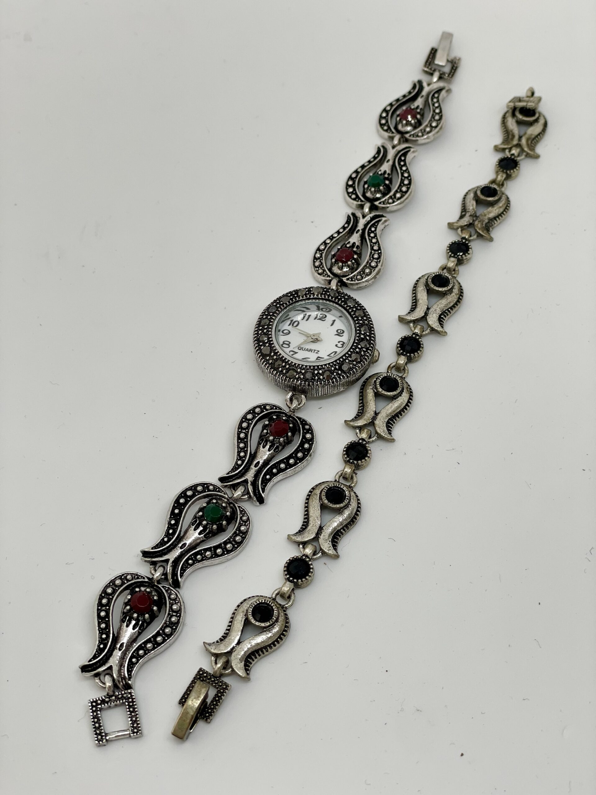 Lale taşlı vintage saat - Görsel 1