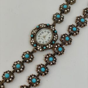 Mavi taşlı vintage saat