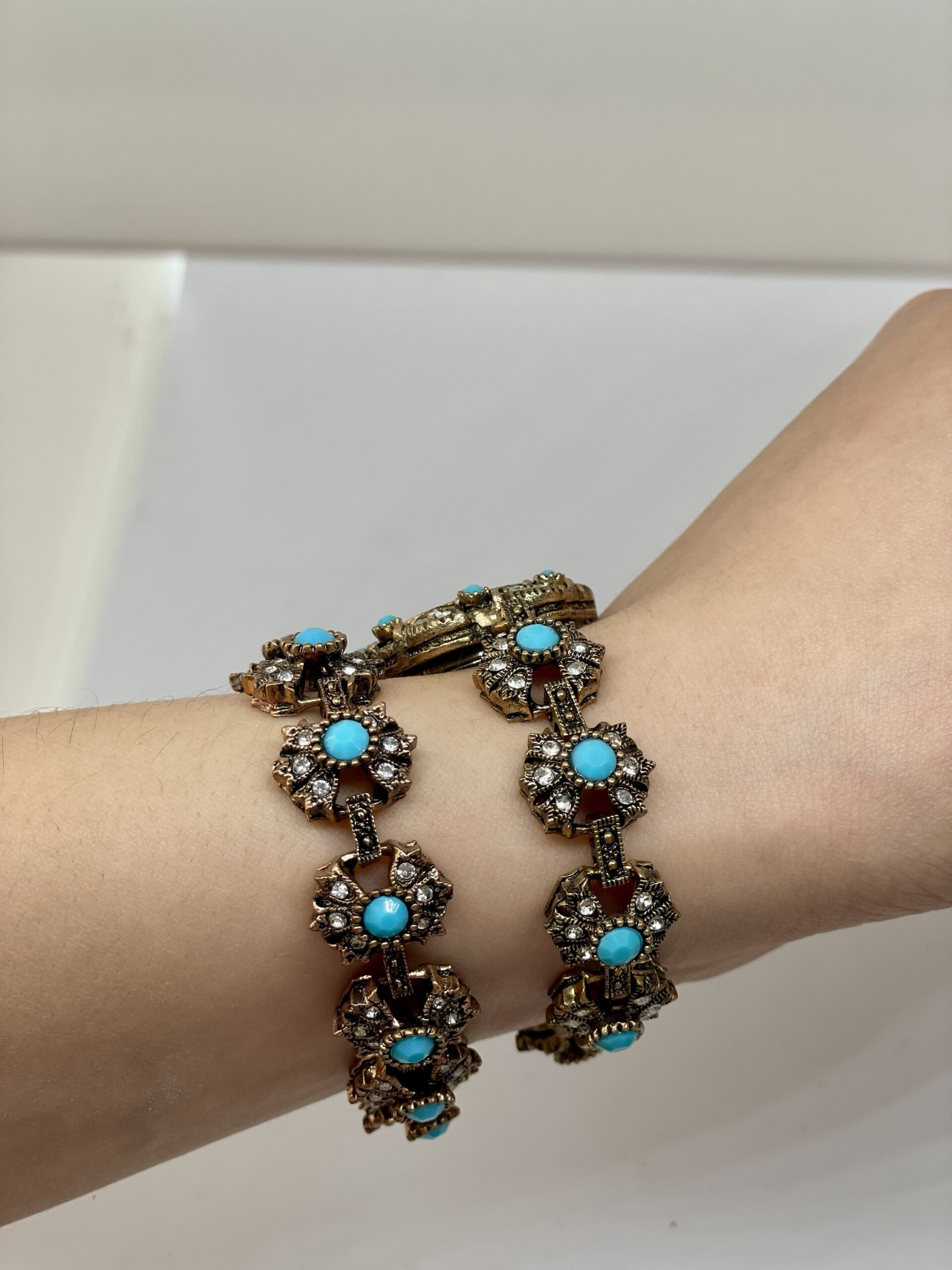 Mavi taşlı vintage saat - Görsel 3